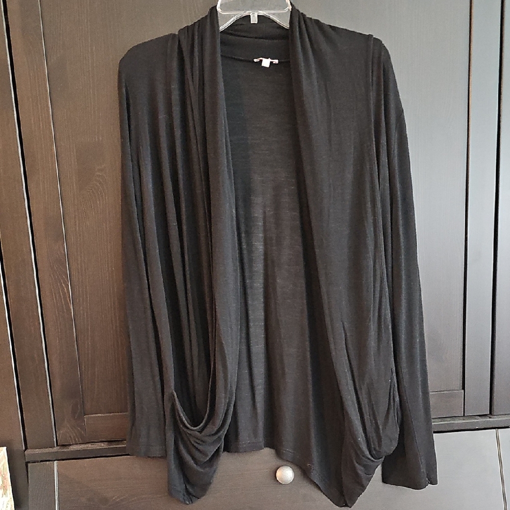Pixley Black Open Front Cardigan